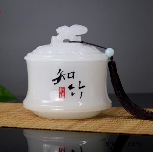 知竹琉璃茶葉罐（琉璃玉）