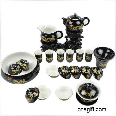 富貴黑金龍陶瓷茶具
